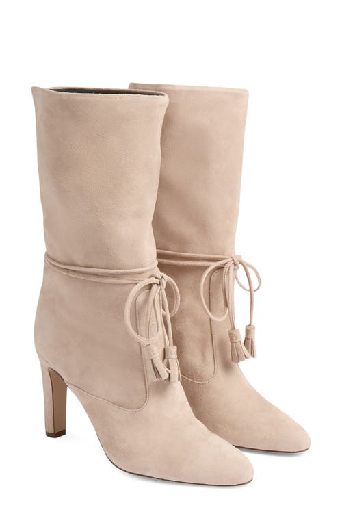 Lk Bennett Eliza Tassel Slouch Bootie In Neutral