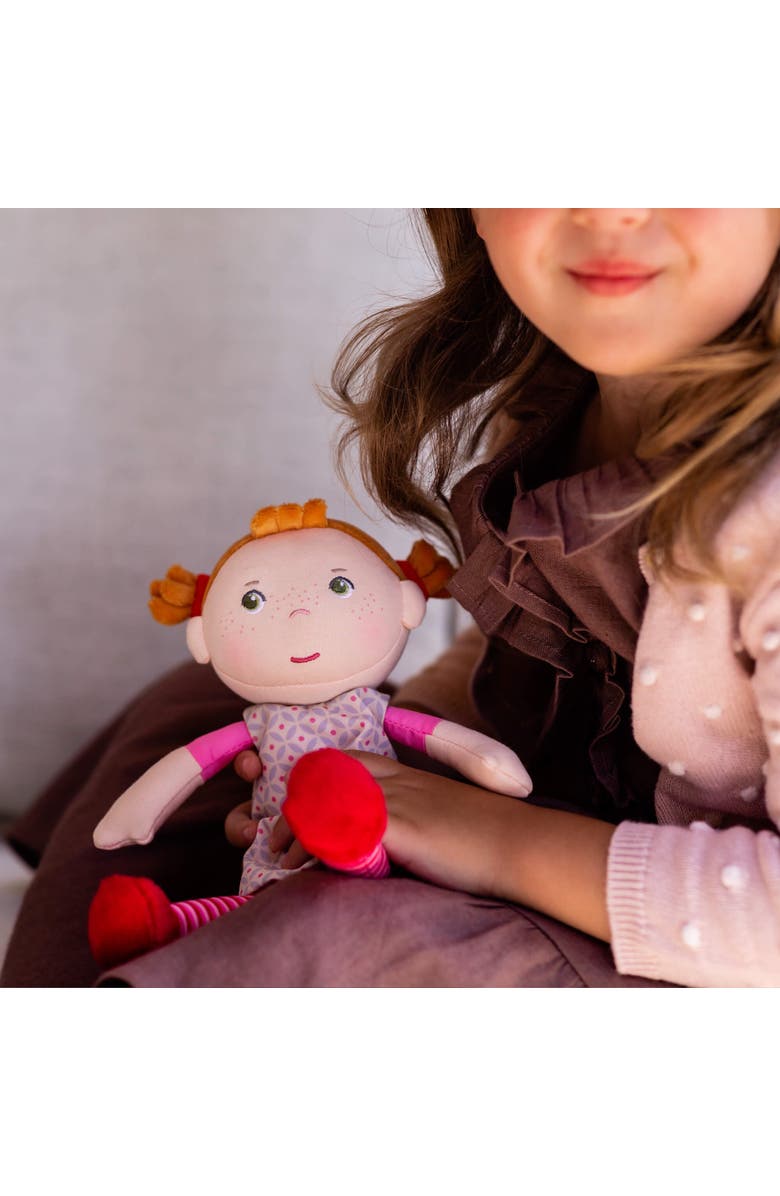 HABA Soft Baby Doll Roya - 10" Rag Doll with Red Pigtails, Pink Dress - Machine Washable HABA Doll - Ideal Soft Doll for 2 Year Old Girls, Alternate, color, Multi