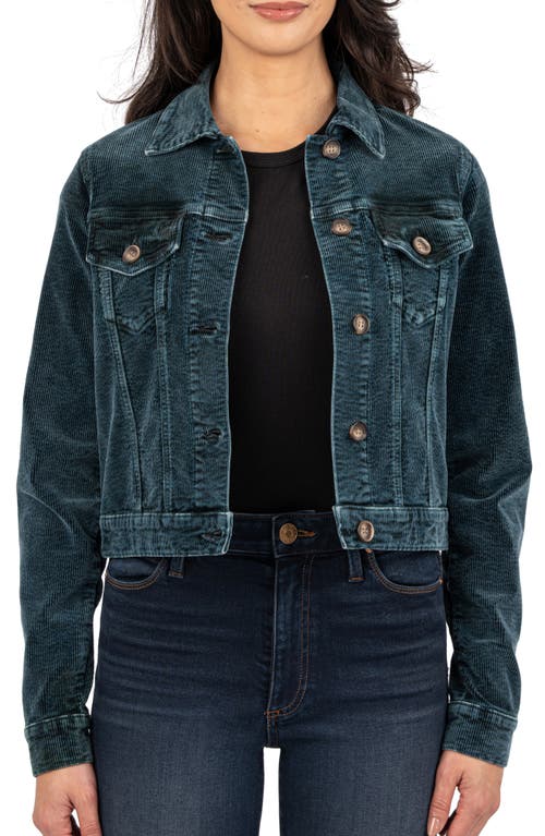 KUT from the Kloth Julie Corduroy Crop Jacket in Marine 