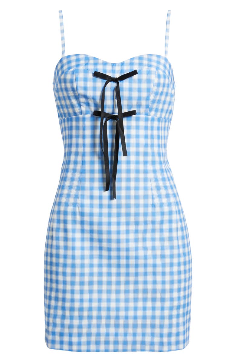 Sister Jane Gingham Cotton Minidress, Alternate, color, Blue