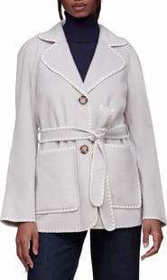 Bagatelle Contrast Stitch Belted Coat