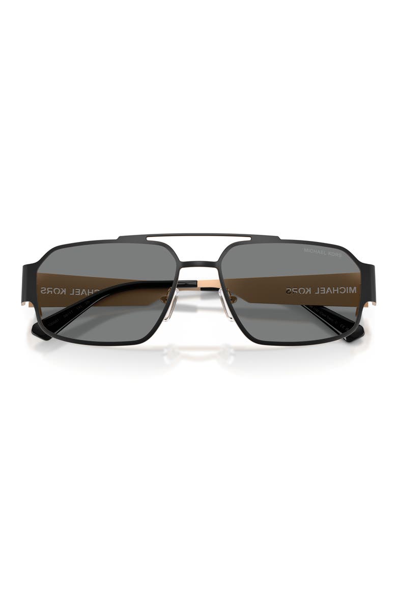 Cape Town 58mm Rectangular Sunglasses, Alternate, color, BLACK MATTE / DARK GREY MONO