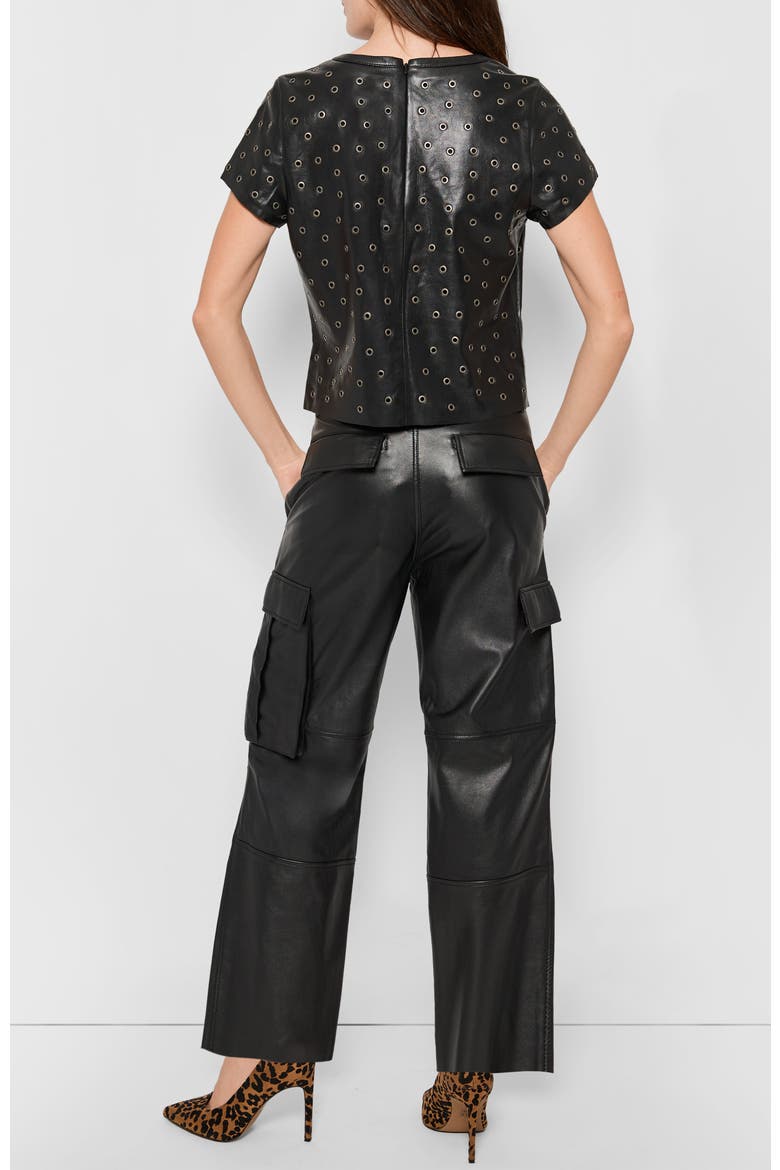 Jude Recycled Leather Tee, Alternate, color, Black
