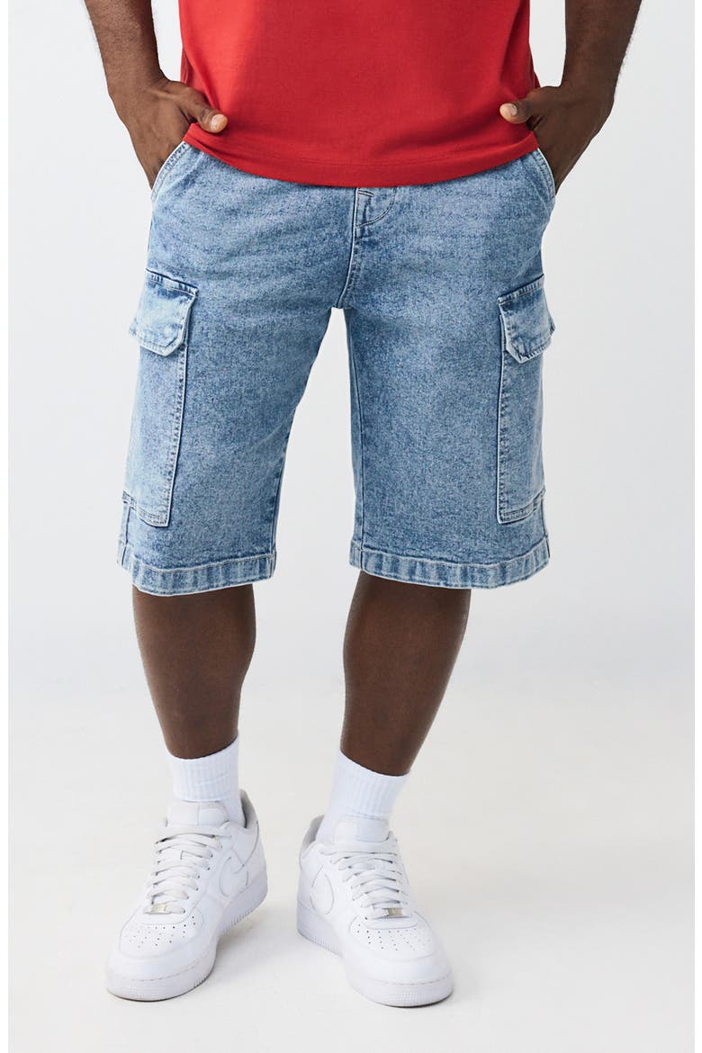 Baggy Cargo Shorts, Main, color, MEDIUM AVENTURINE BLUE WASH