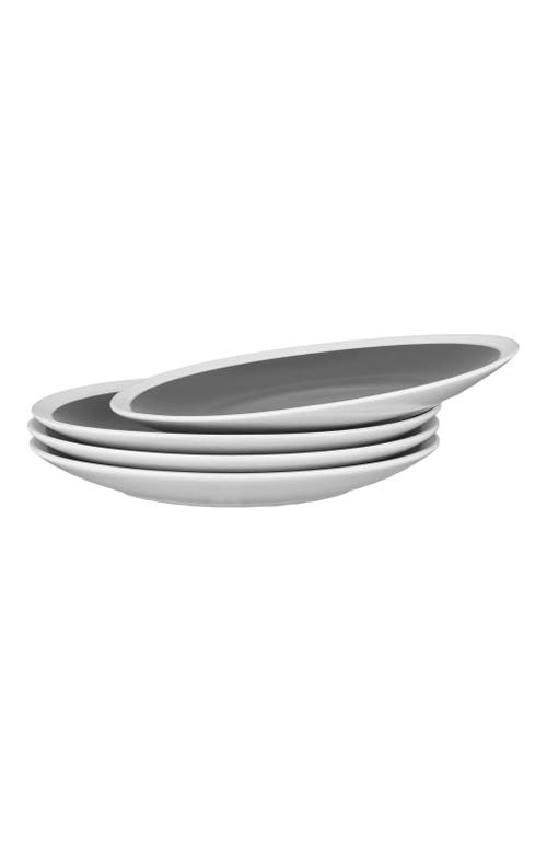 Stone Lain Serenity Stoneware 4-piece Dinner Plate Set In Gray
