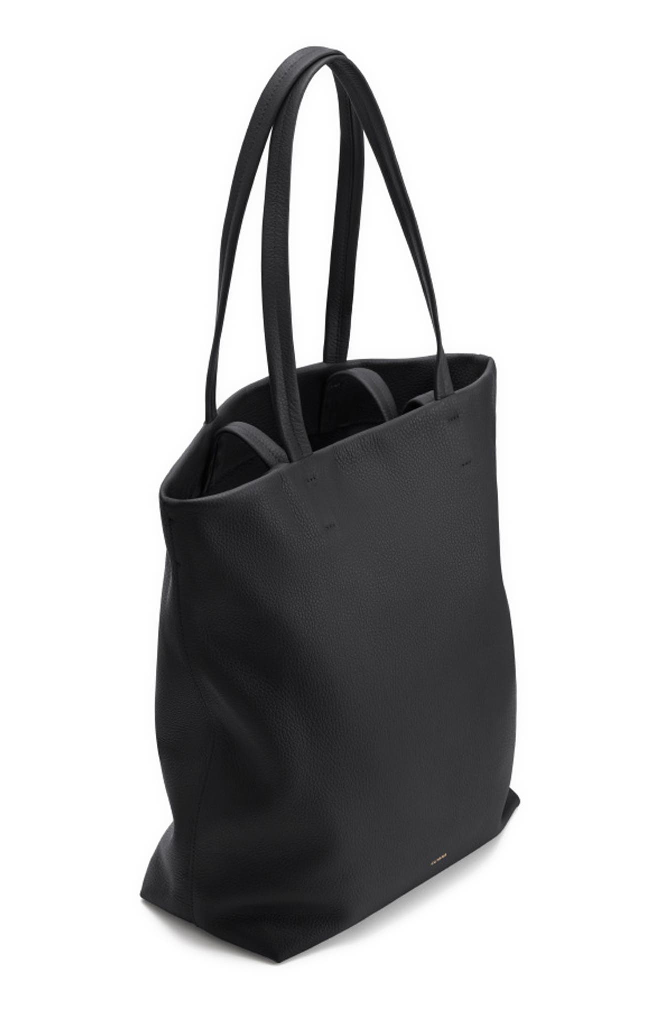 Tall Easy Leather Tote, Alternate, color, BLACK