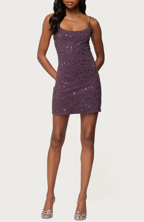 Embellished Strappy Back Minidress