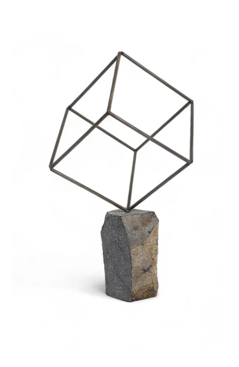 Meso Goods Single Cube Sculpture, Main, color, Brown