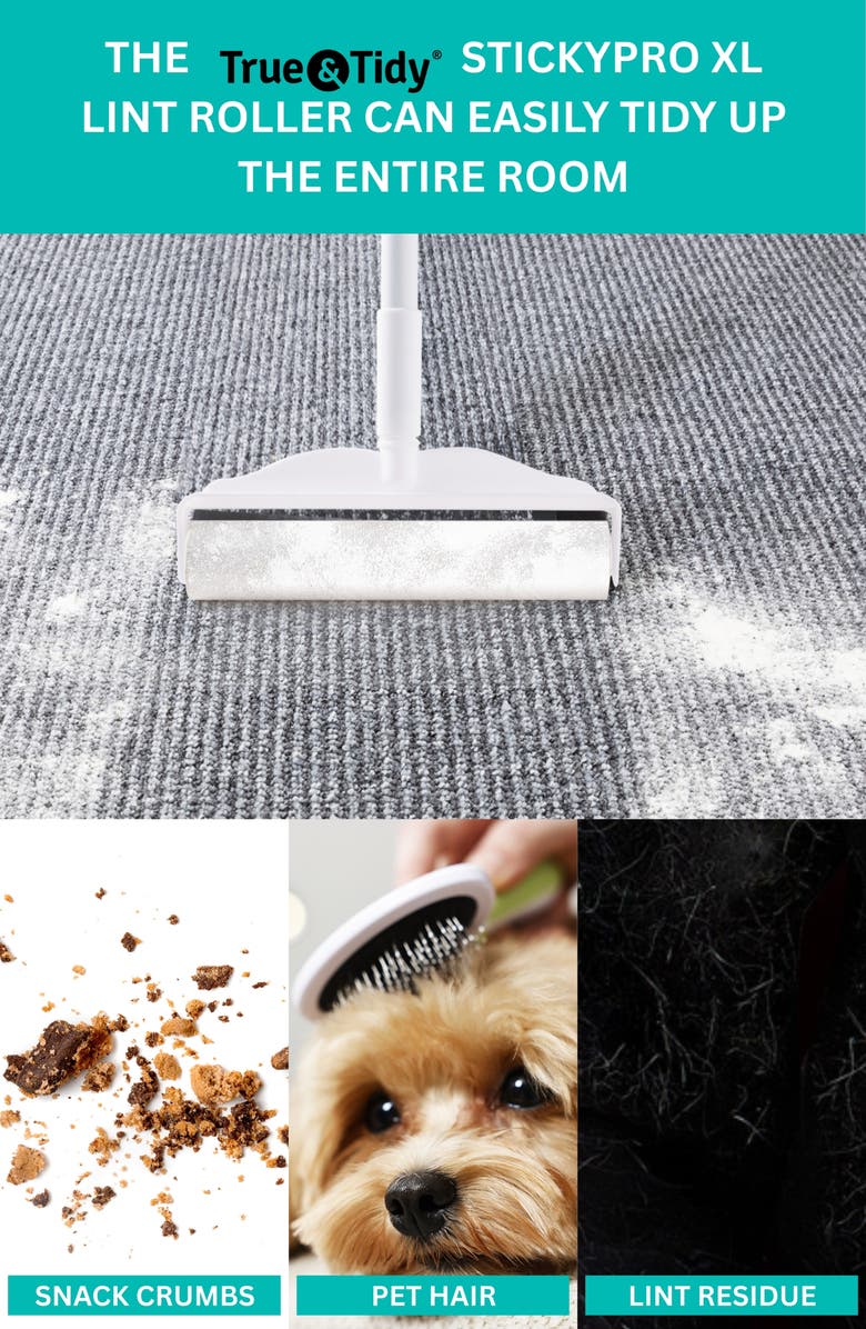 TRUE AND TIDY 2-Pack Sticky Pro XL Lint Roller Refills, Alternate, color, White