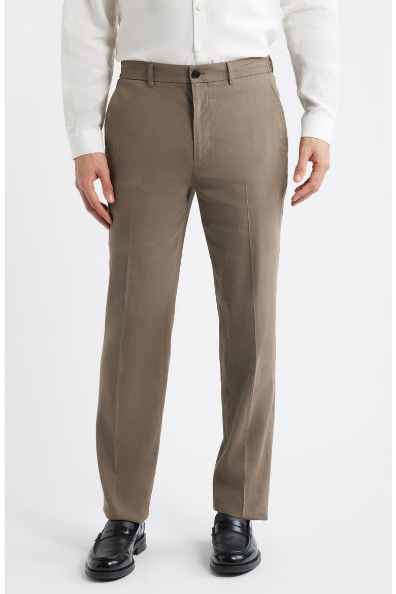 Linen Blend Standard Pants, Main, color, MOREL