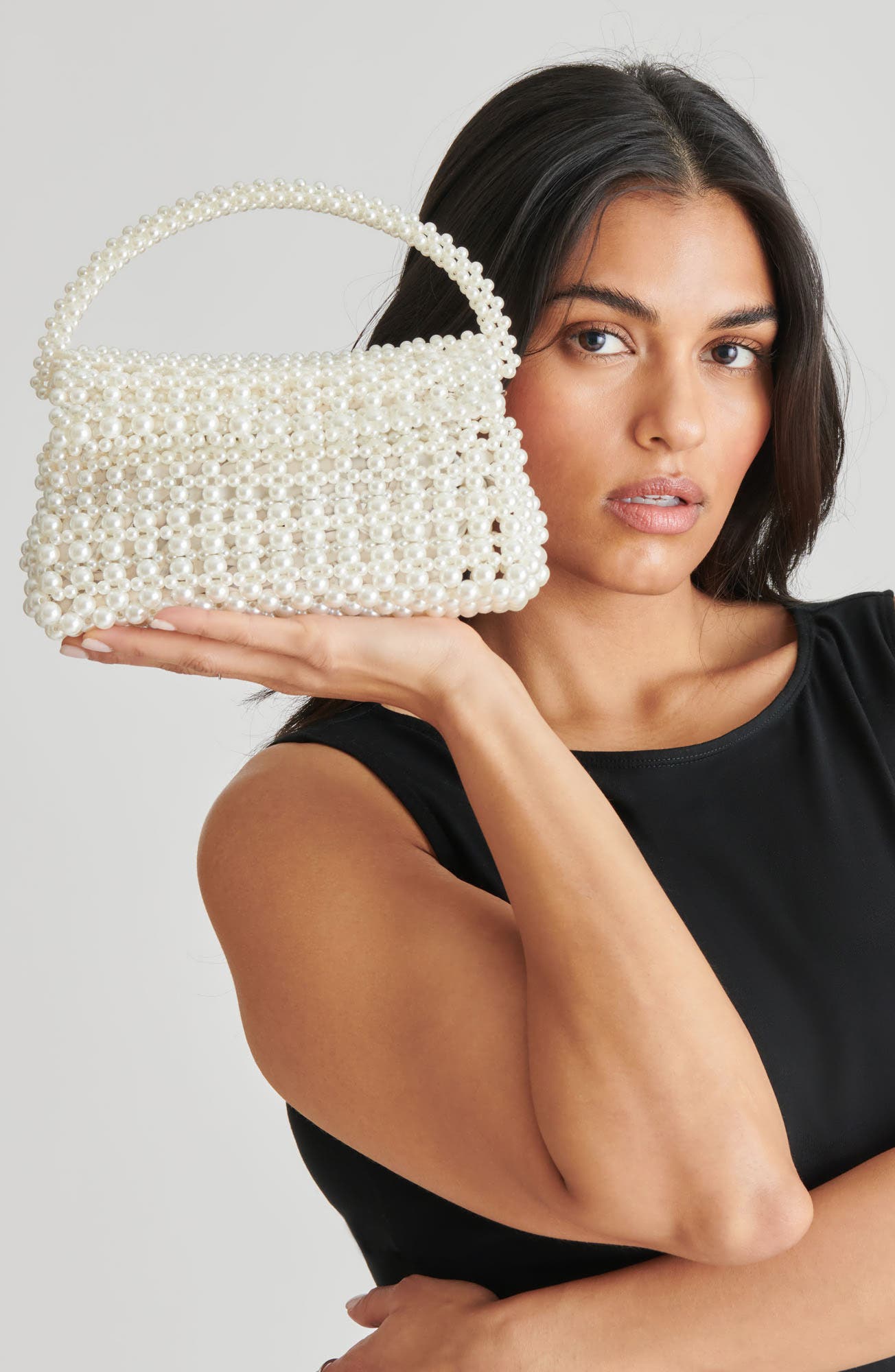 Dolce Vita Elloise Faux Pearl Convertible Crossbody Bag, Alternate, color, Pearl