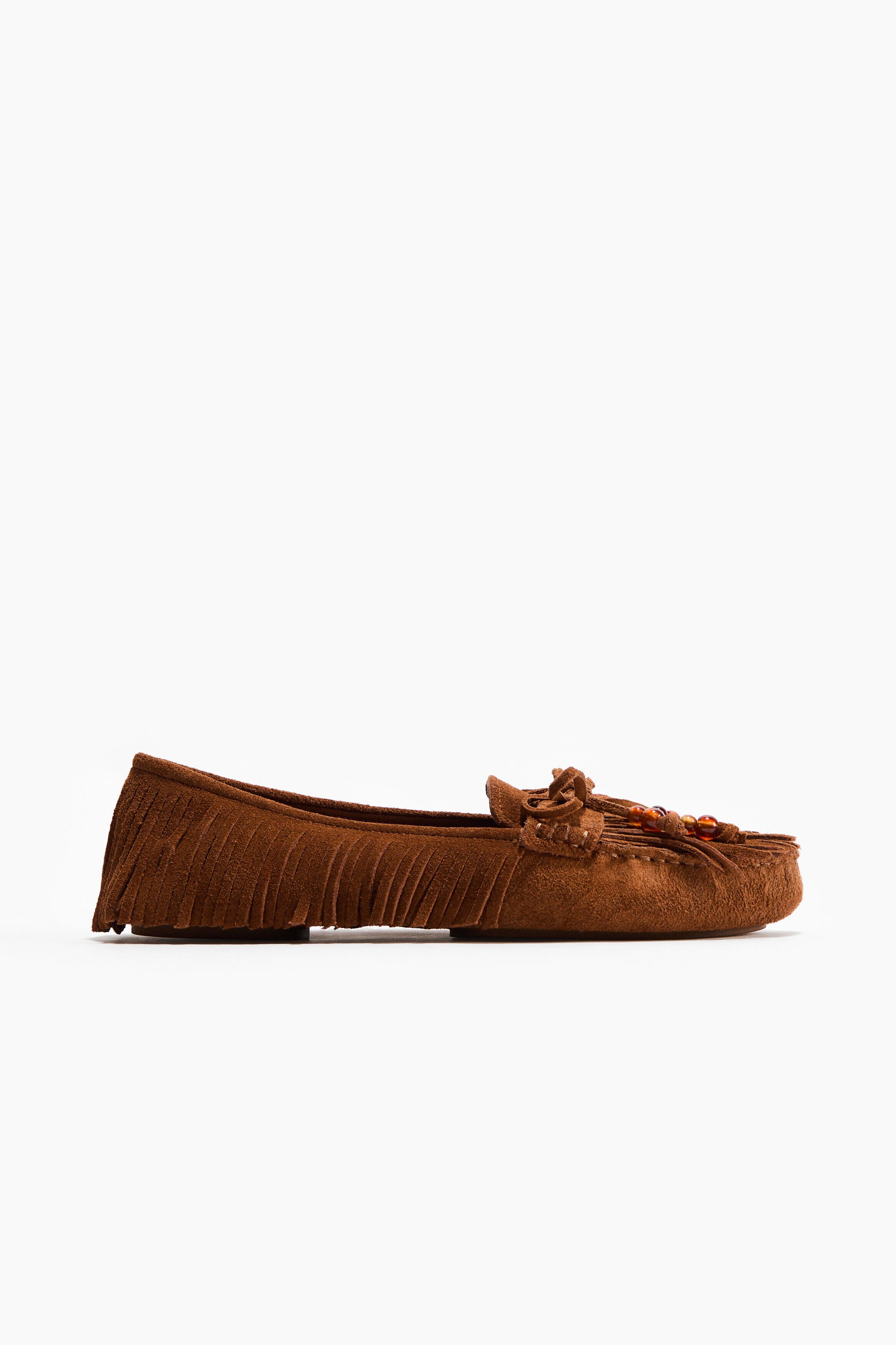 H&M Fringed Loafers, Alternate, color, Brown