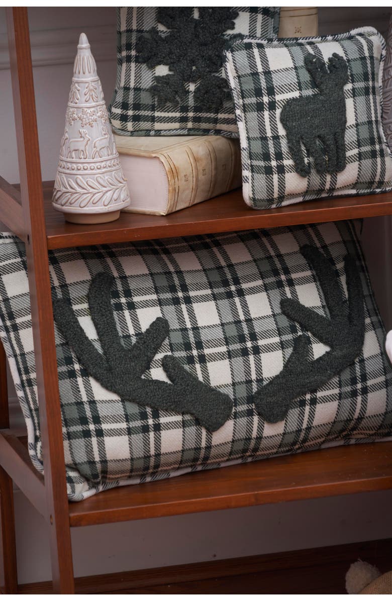 C&F Home Antlers Throw Pillow, 14" x 22", Alternate, color, Green