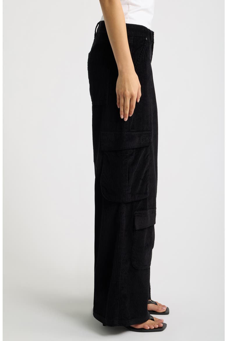Low Rise Corduroy Wide Leg Cargo Pants, Alternate, color, MIDNIGHT GREY