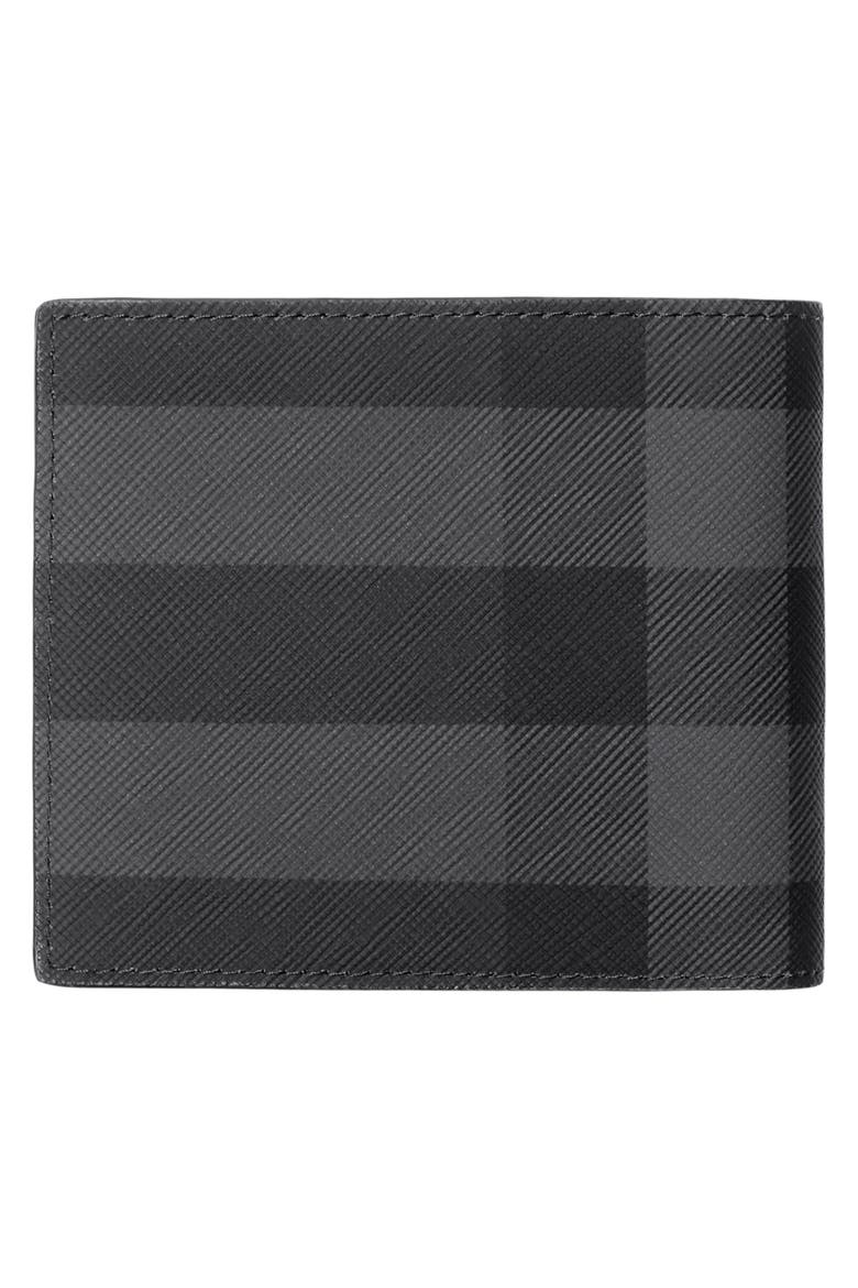 Check Coated Canvas Bifold Wallet, Alternate, color, CHARCOAL