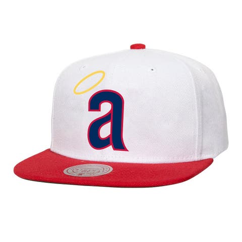Men's Mitchell & Ness White California Angels Cooperstown Collection Basic Flip Snapback Hat