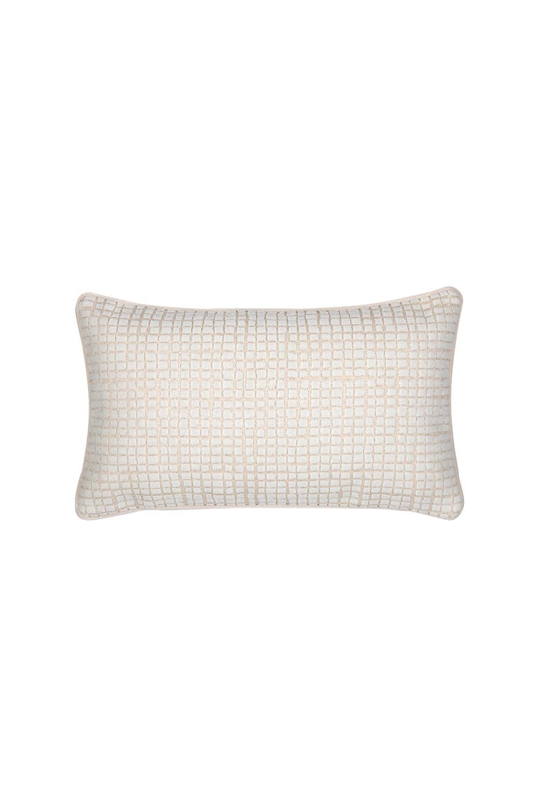 Scala Crema Croc-inspired Cut Velvet Chenille Indoor & Outdoor Woven Accent Pillow & Insert, Main, color, Crema