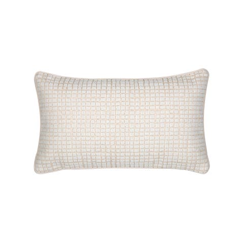 Scala Crema Croc-inspired Cut Velvet Chenille Indoor & Outdoor Woven Accent Pillow & Insert