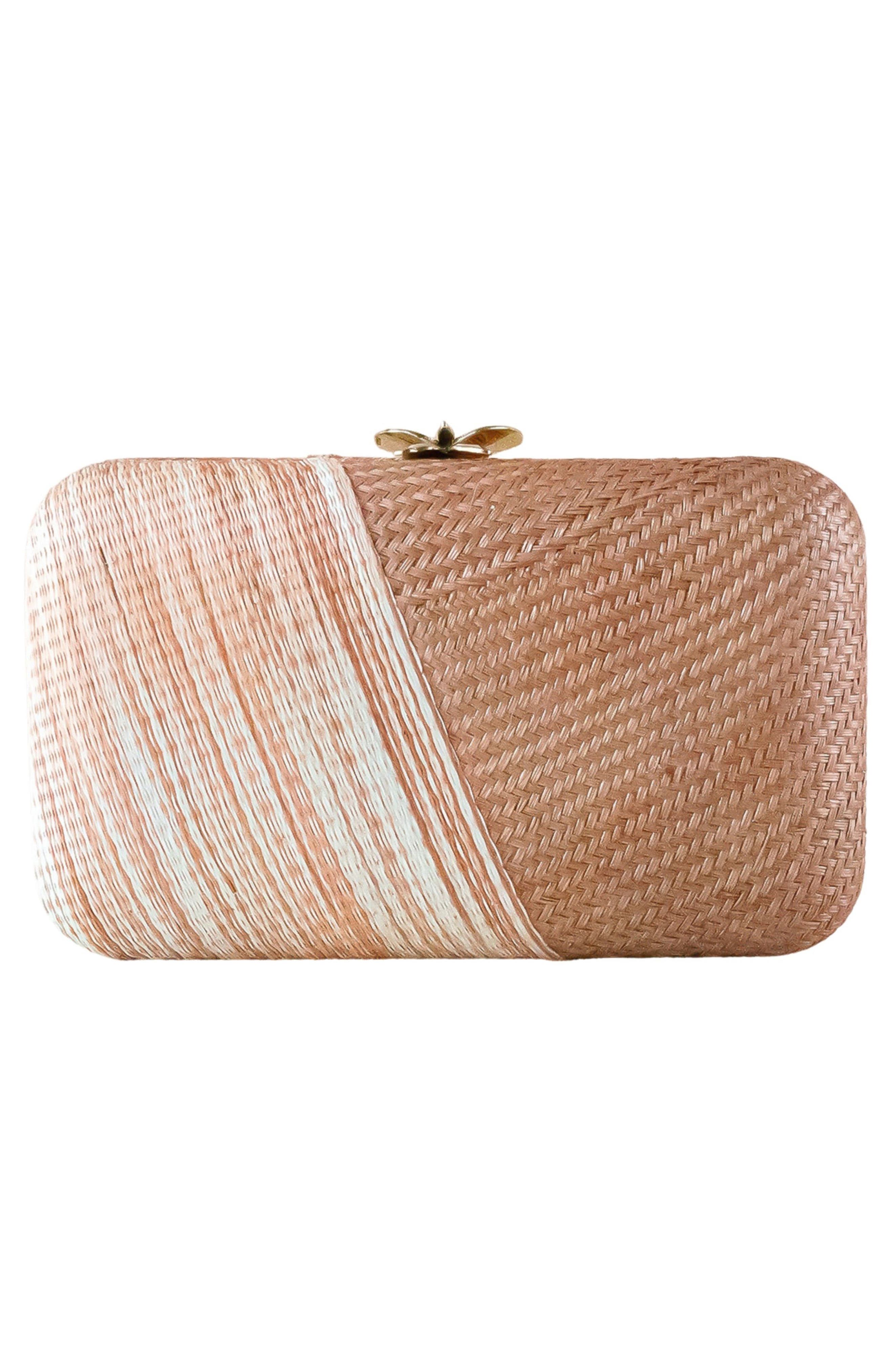 Two-Weave Clutch, Alternate, color, CORAL