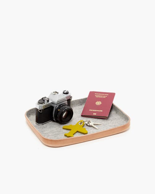 Graf & Lantz Graf Lantz Kawabon Leather/merino Wool Large Tray In Granite Vachetta