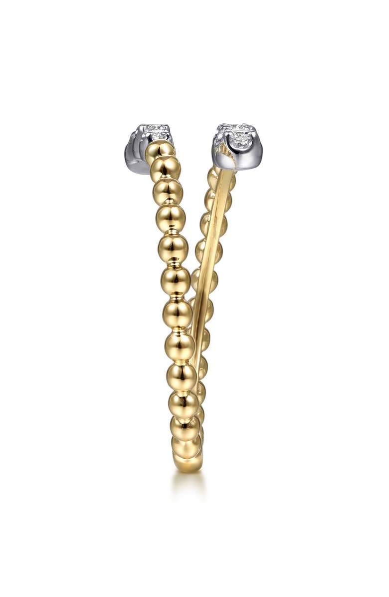 Gabriel & Co. Bujukan Two-Tone 14K Gold & Diamond Bypass Ring, Alternate, color, Two Tone