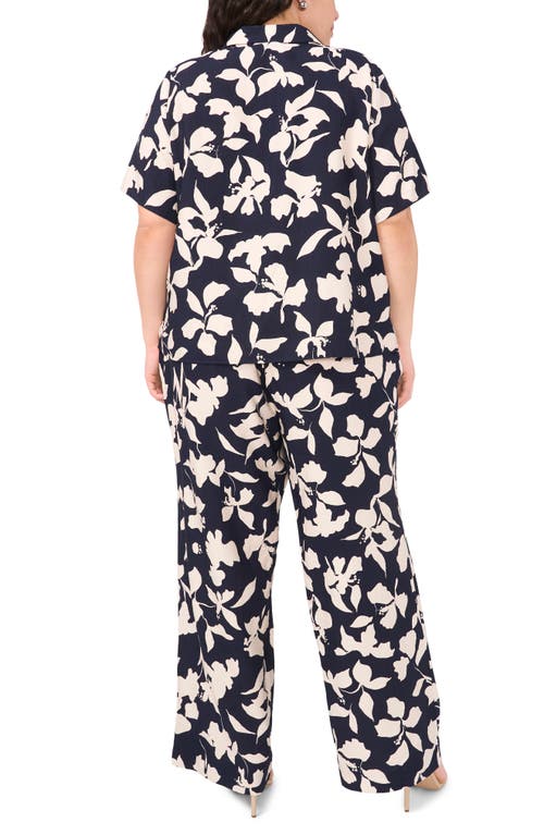 Halogenr Halogen(r) Floral Popover Top In Classic Navy