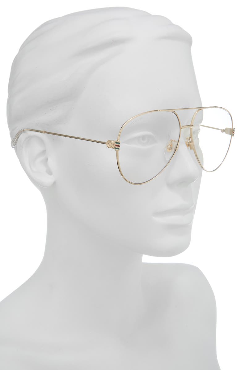 Gucci 62mm Pilot Sunglasses, Alternate, color, 