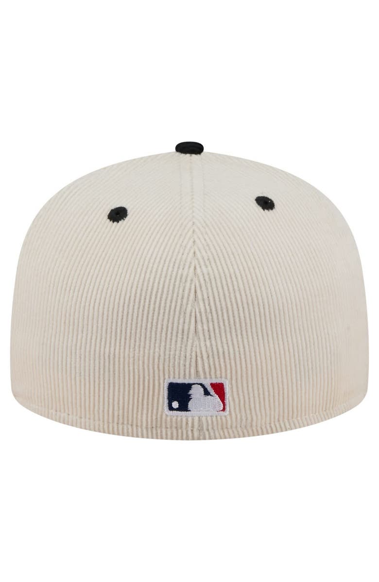 New Era Men's New Era Cream/Black Baltimore Orioles Two-Tone Corduroy 59FIFTY Fitted Hat, Alternate, color,