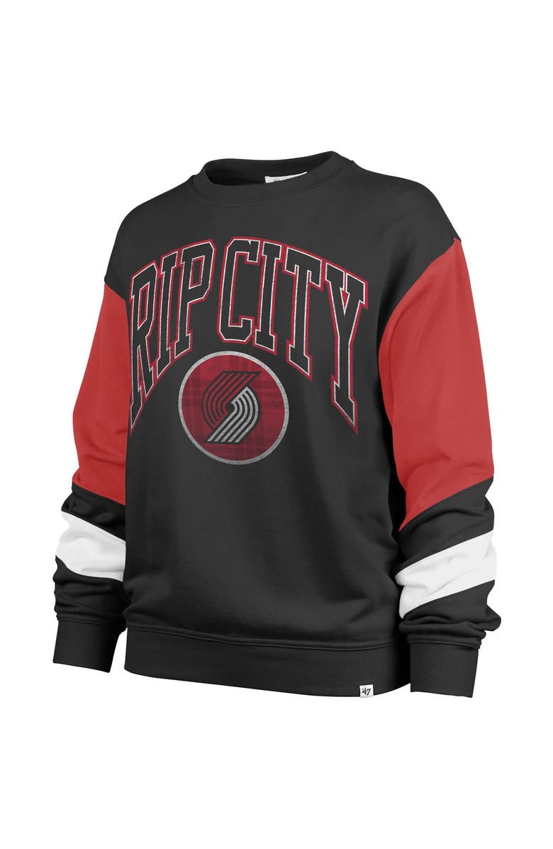 '47 Women's '47 Black Portland Trail Blazers 2023/24 City Edition Nova Crew Sweatshirt, Alternate, color, 