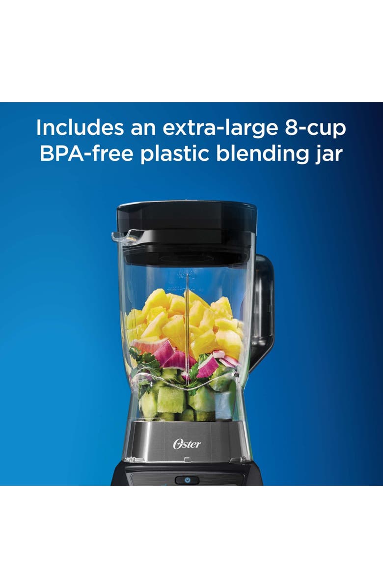 OSTER Texture Select 8 Cup 1200 Watt All Metal Drive Plastic Jar Blender with 9 Settings, Alternate, color, Silver