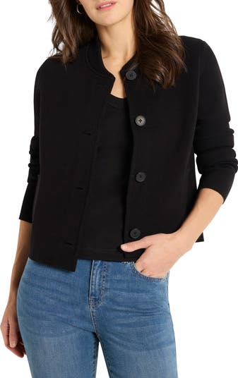 Crop Knit Bomber Jacket