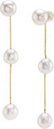 The Pearl Source 14K Gold White Freshwater Pearl Maddy Earrings