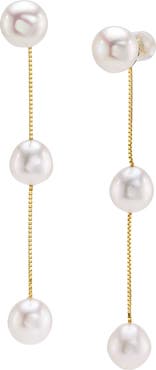 The Pearl Source 14K Gold White Freshwater Pearl Maddy Earrings