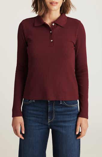 Long Sleeve Rib Polo Sweater
