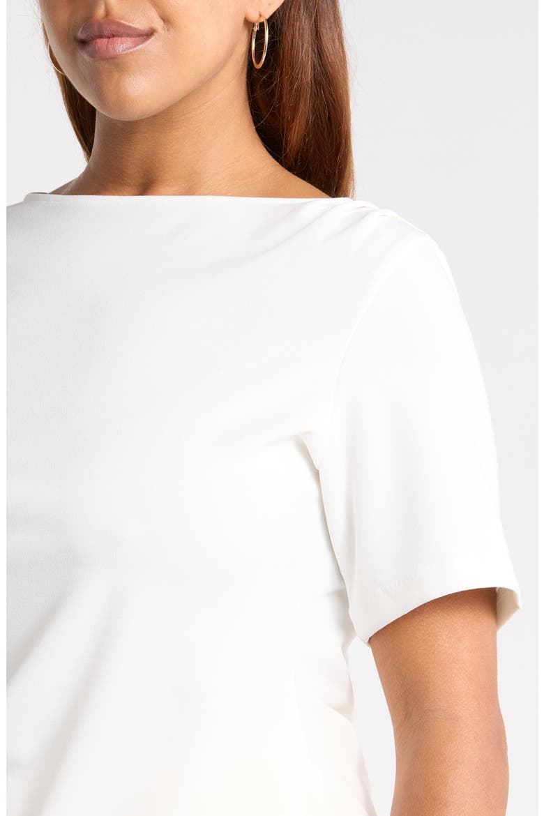 Asymmetrical Gathered T-shirt, Alternate, color, IVORY TOFU