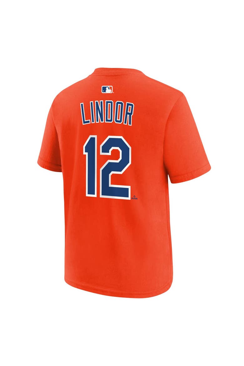 Youth Nike Francisco Lindor Orange New York Mets Name & Number T-Shirt, Alternate, color, Orange