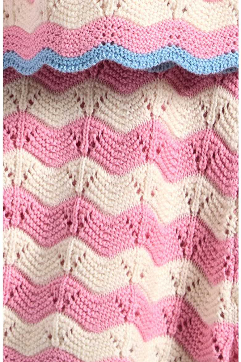 Cotton Pointelle Top & Shorts Set, Alternate, color, PINK WAVE