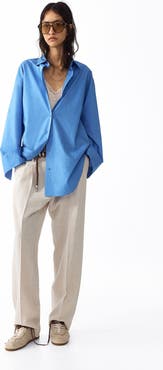 H&M Tapered Linen-blend Trousers