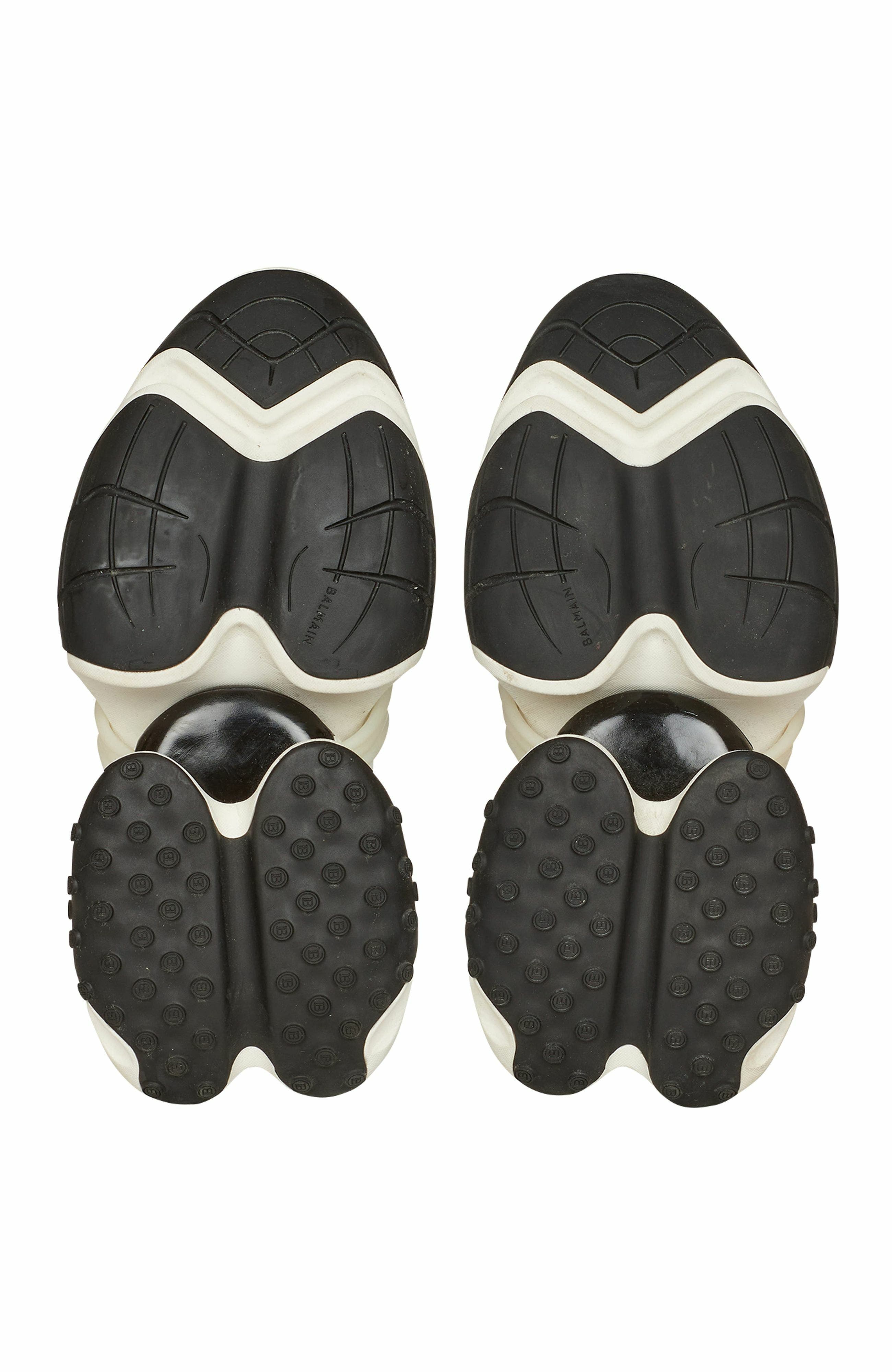 Balmain Unicorn Low-Top Sneakers In Neoprene And Leather, Alternate, color, Black