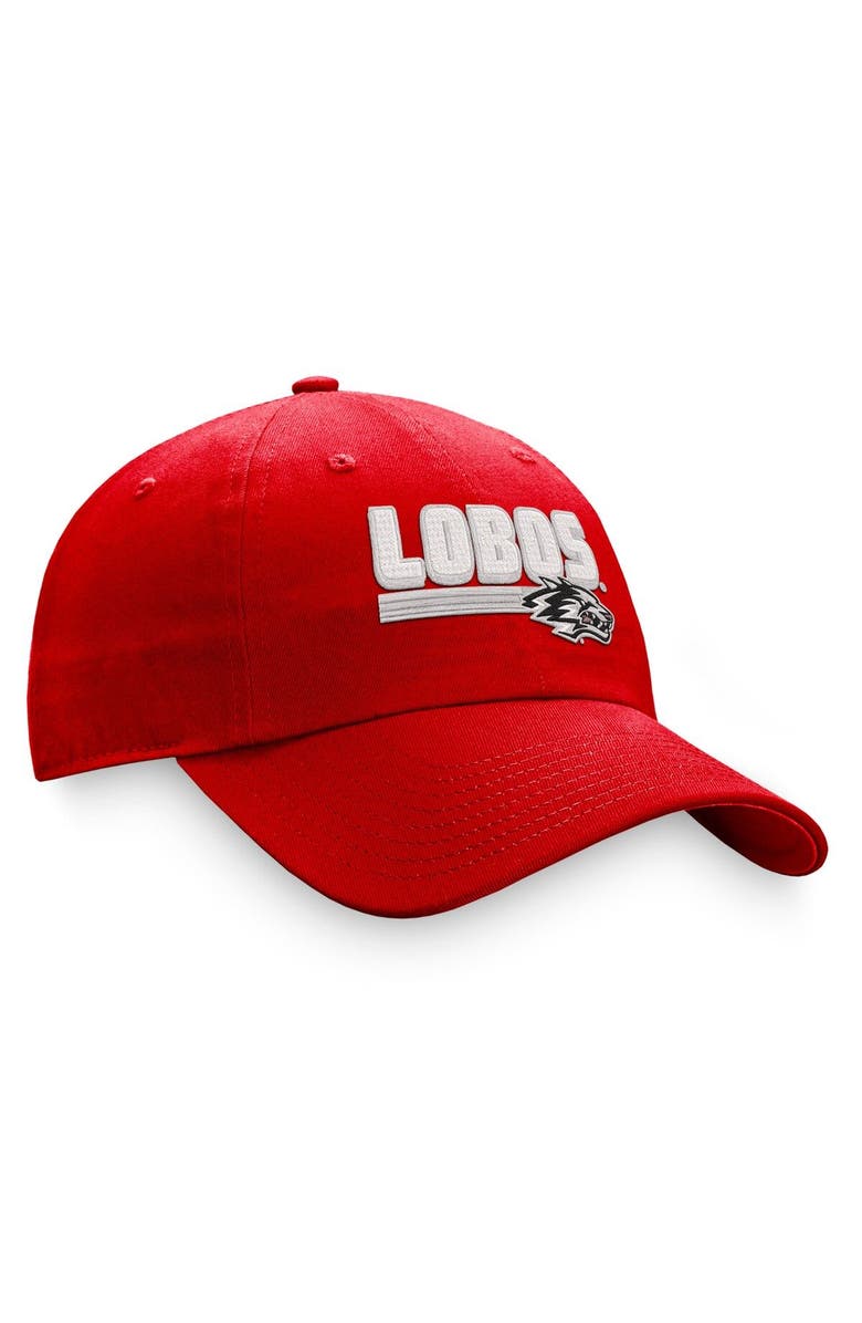 TOP OF THE WORLD Men's Top of the World Red New Mexico Lobos Slice Adjustable Hat, Alternate, color, 