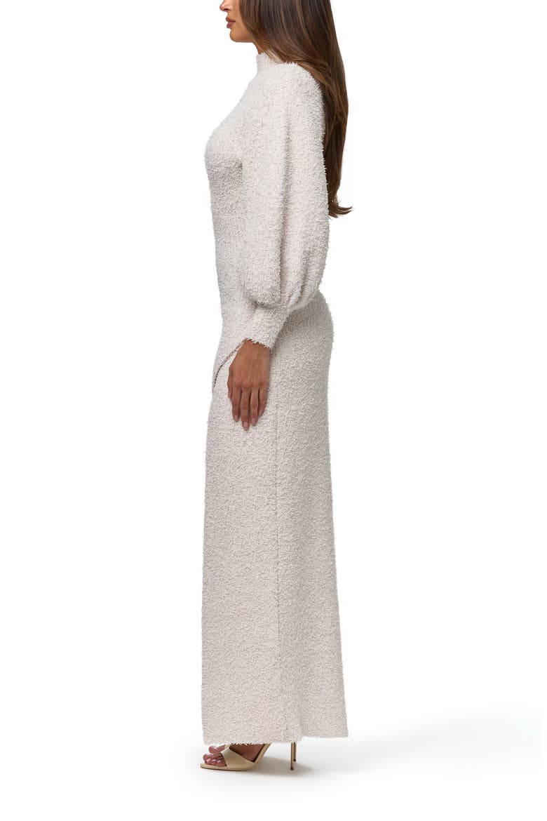 Fuzzy Knit Maxi Dress, Alternate, color, BONE