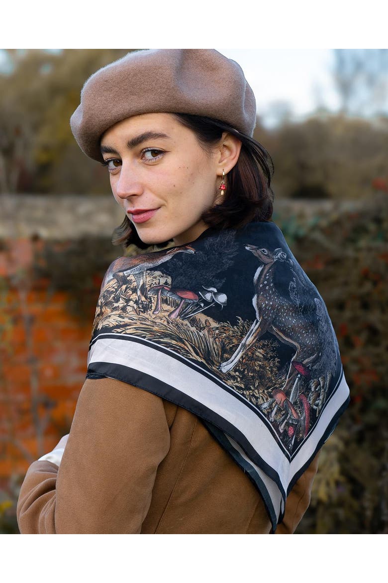A Night's Tale Narrative Square Scarf, Alternate, color, Black