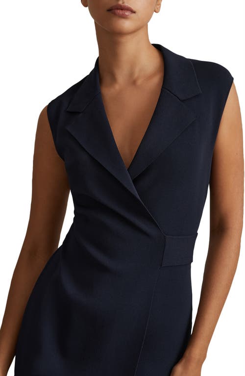 Reiss Elle Sleeveless Midi Sweater Dress In Navy