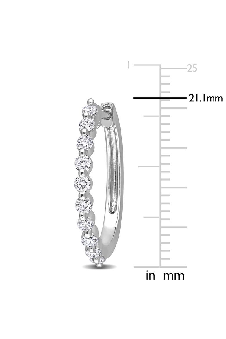 Lab-Grown Diamond Hoop Earrings, Alternate, color, Platinum Sterling Silver