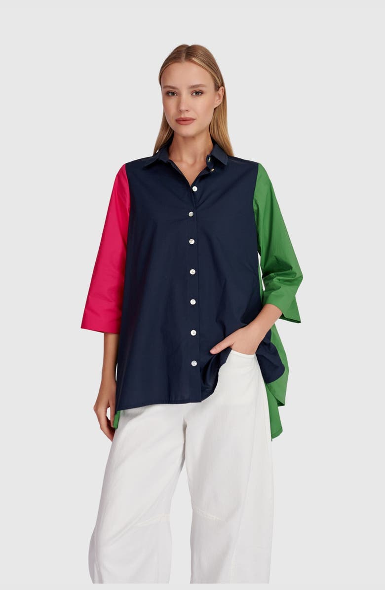 Alembika Zesty A-line Shirt, Main, color, Navy