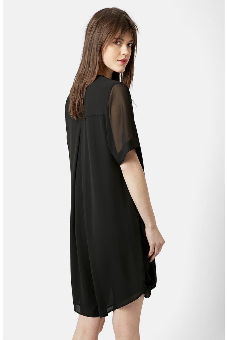Drape Front Tunic Dress, Alternate, color, BLACK