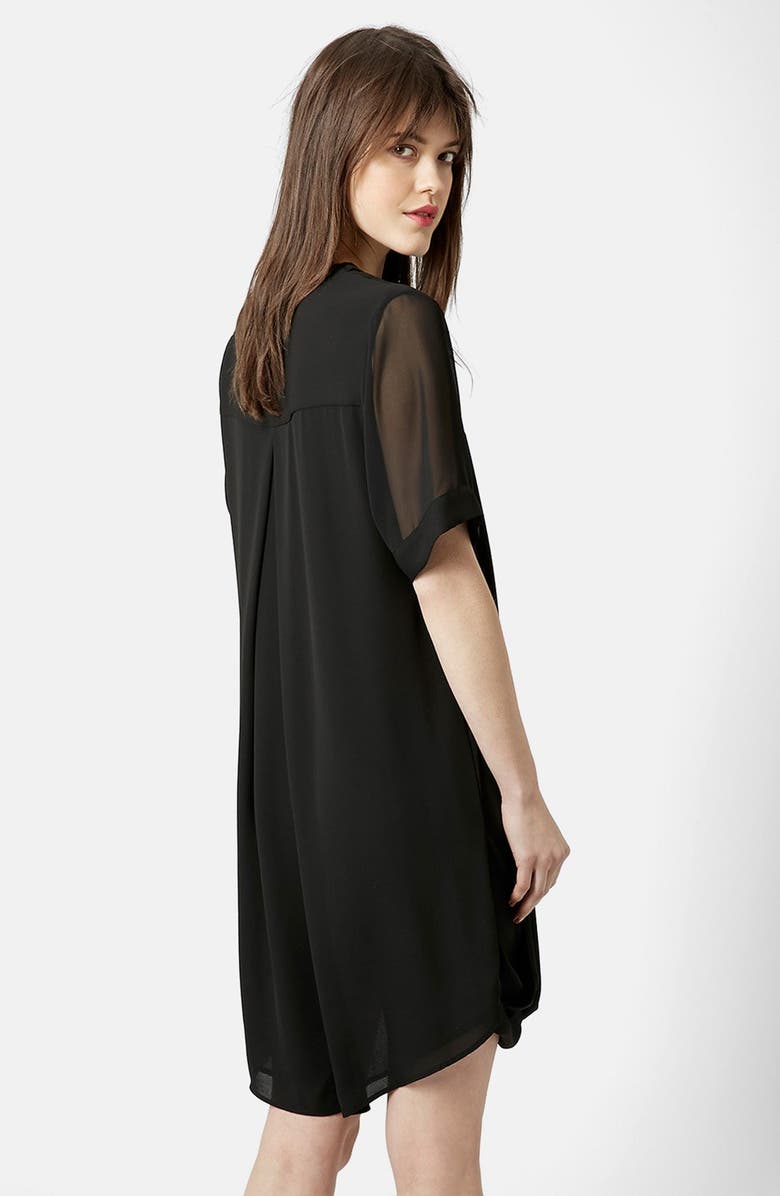 Topshop Drape Front Tunic Dress, Alternate, color, 