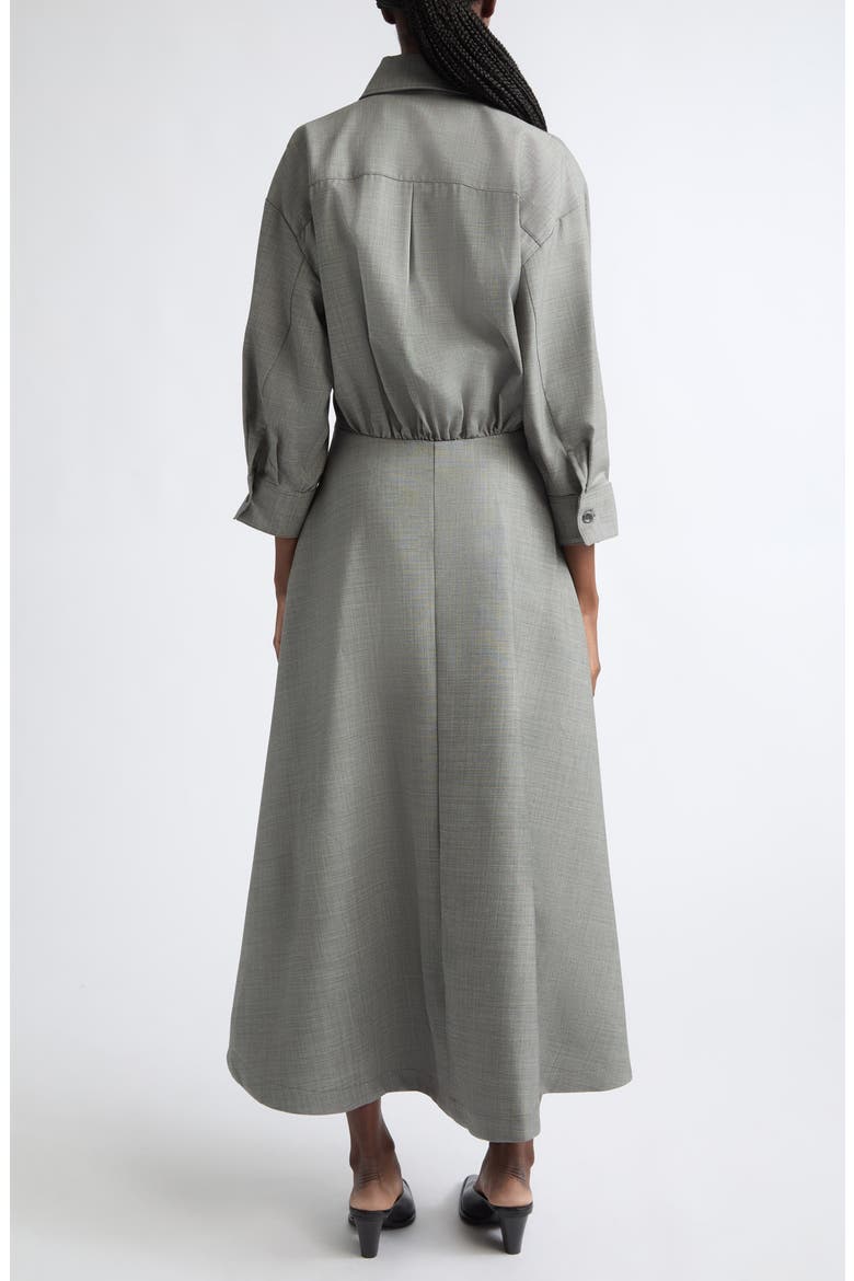 Eleanor Wool Stretch Twill Midi Shirtdress, Alternate, color, GREY MELANGE