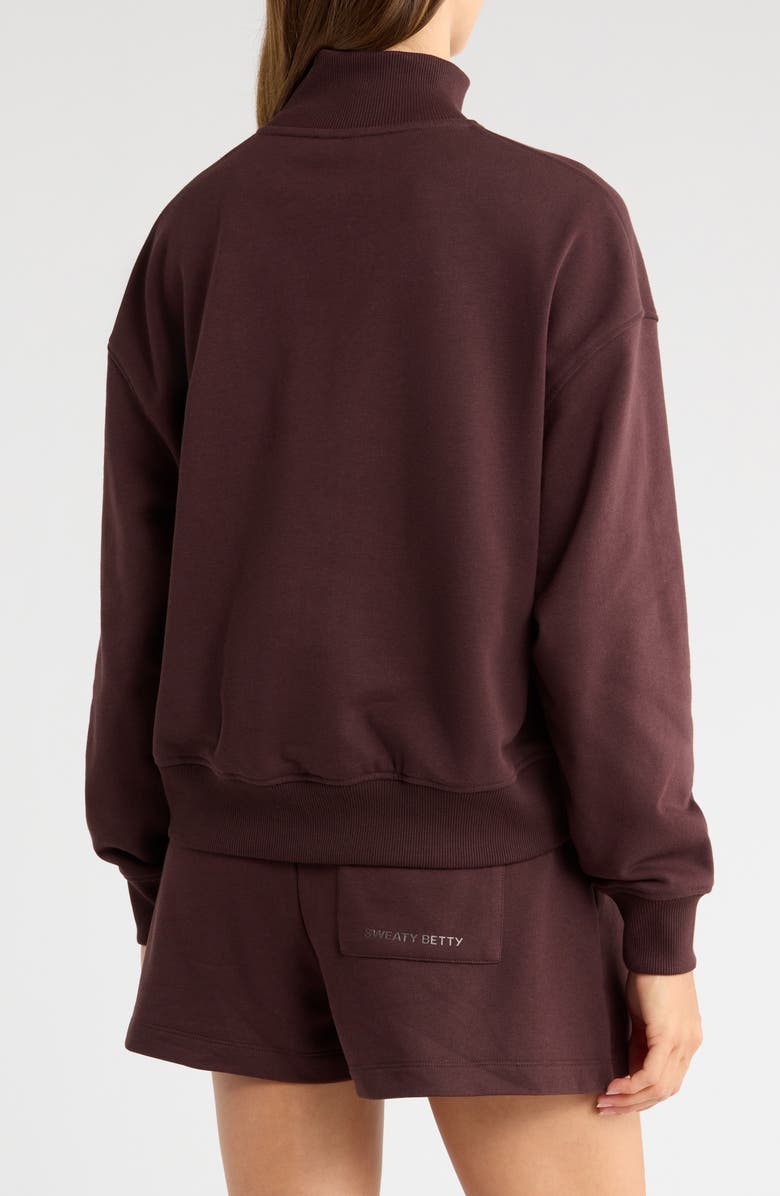 Sweaty Betty Revive Half Zip Crop Sweatshirt, Alternate, color, Sable Brow