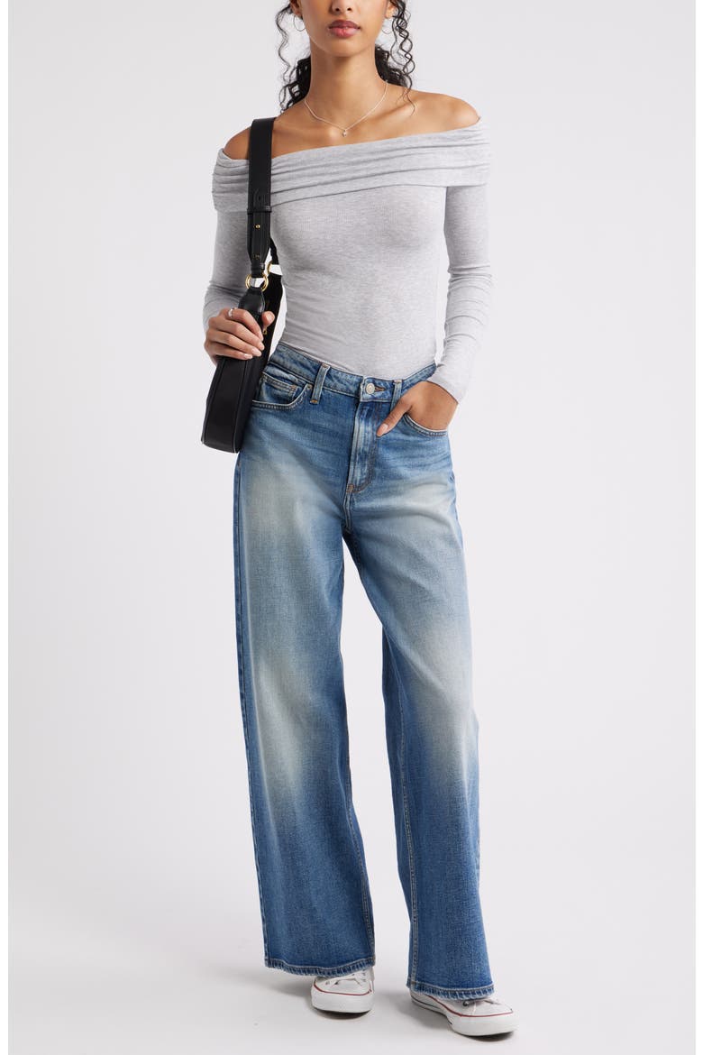 Rib Off the Shoulder Top, Alternate, color, GREY SOFT HEATHER